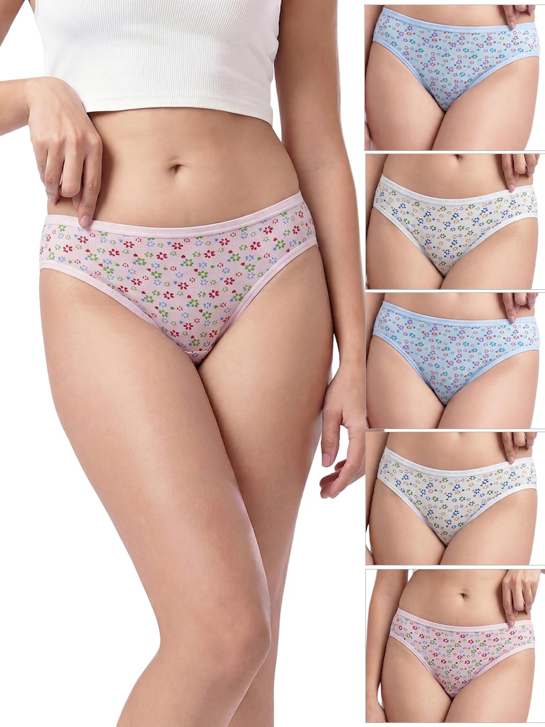 kalyani Low Waist Bikini Style Cotton Printed Panties | Pack of 6 | Colors and Prints May Vary-picture-10