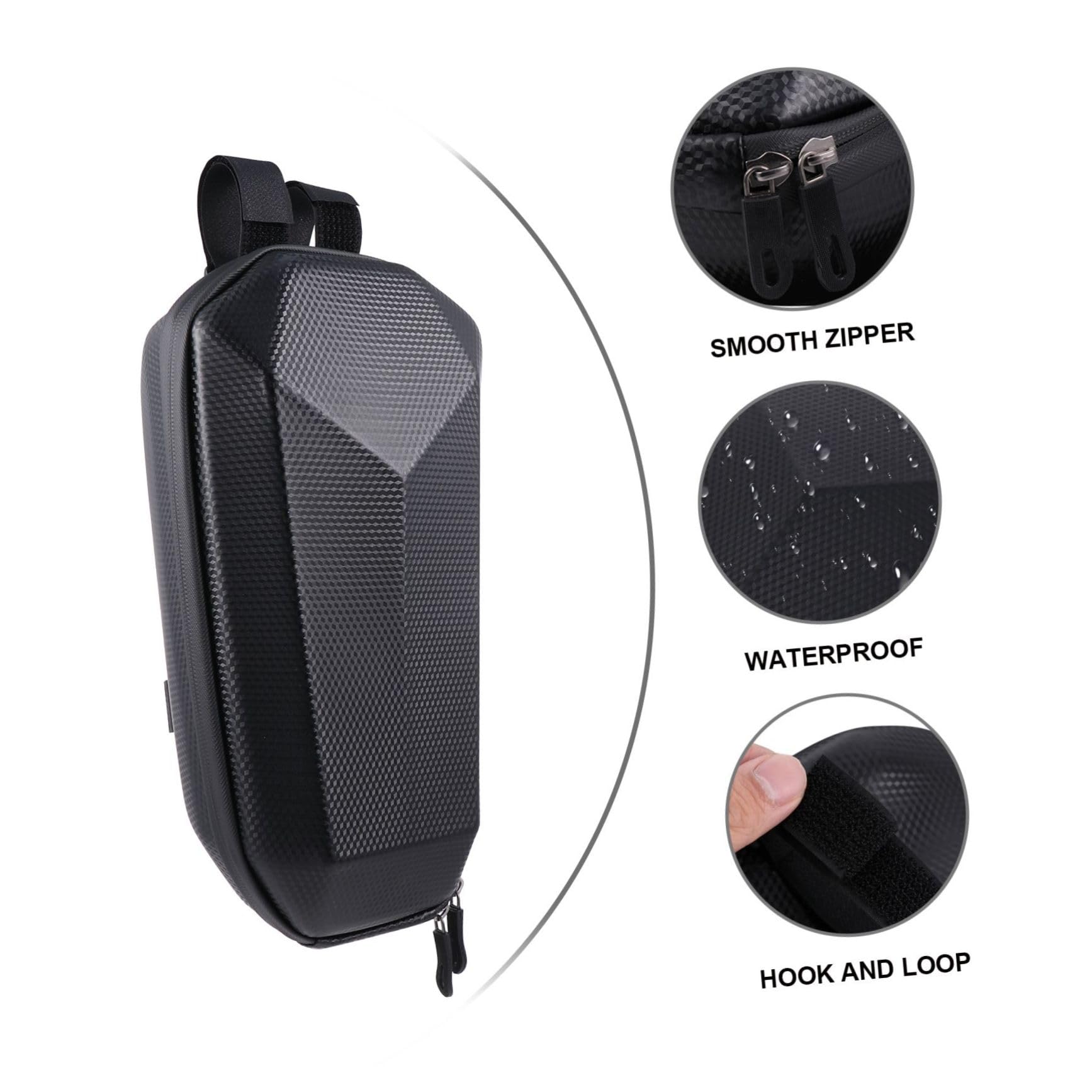 BESTonZON Autotasche Roller Lagerung Hartschalen-Lenkertasche wasserdichte Beutel Scooter-Rucksack handytasch pocksocket für Handy Bike Gadgets Fahrradtasche Fahrradlenkertasche Eva Black