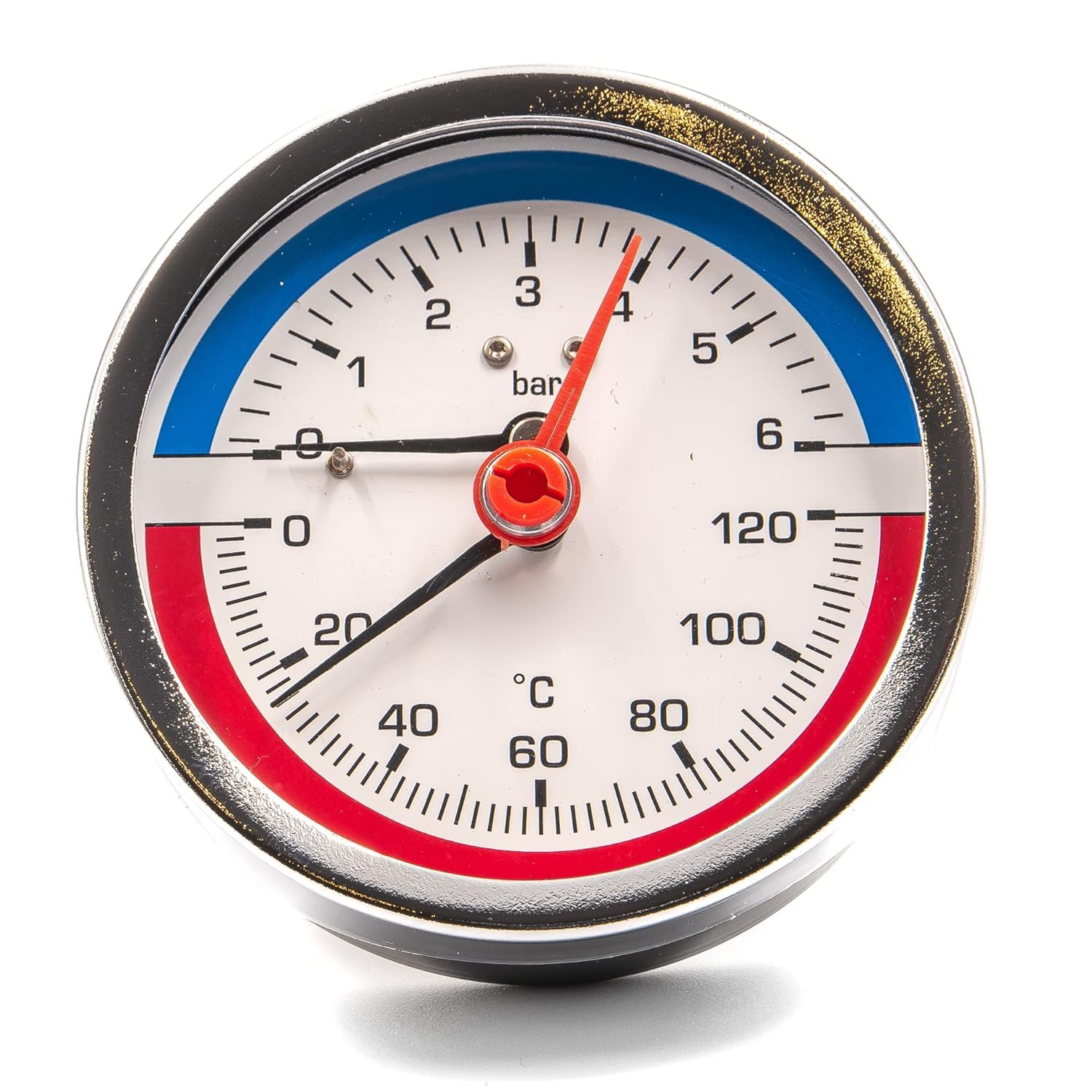 Termomanometro 4 Bar, 0-120°C, Ø 80mm, Posteriore Assiale – Strumento Combinato Per Misurazione Di Pressione E Temperatura
