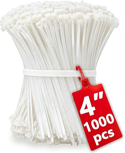 1000 bridas pequeñas blancas de 4 pulgadas, mini bridas para cables, pequeñas cremalleras de 4 pulgadas, micro autobloqueo, plástico transparente,