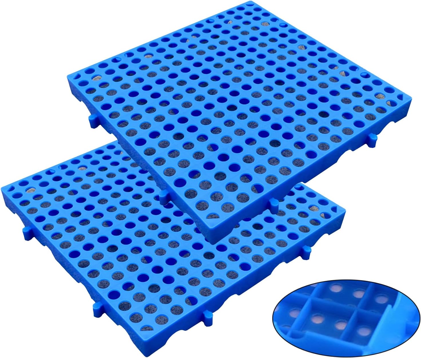 2 Pcs Lightweight Plastic Pallets, Breathable Grid Ventilation Pallets, Waterproof Wear Resistant Storage Pad, Portable Combined, Easy to Stack for Supermarket,30x30x3cm