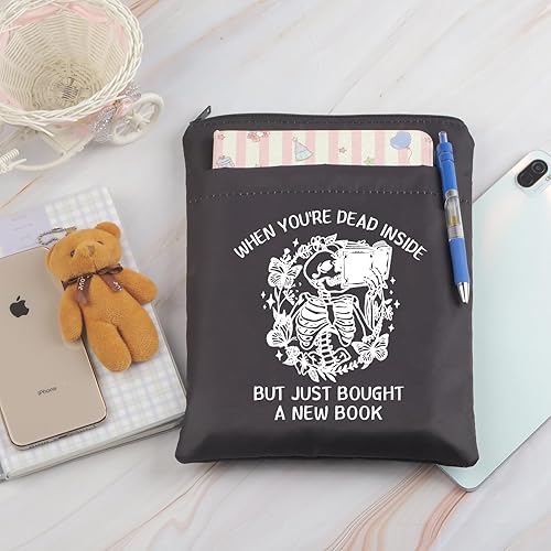 Miniatura 5 de Funda protectora de libro con diseño de calavera, cuando estás muerto por dentro, pero acabas de comprar un libro nuevo para amantes de los libros