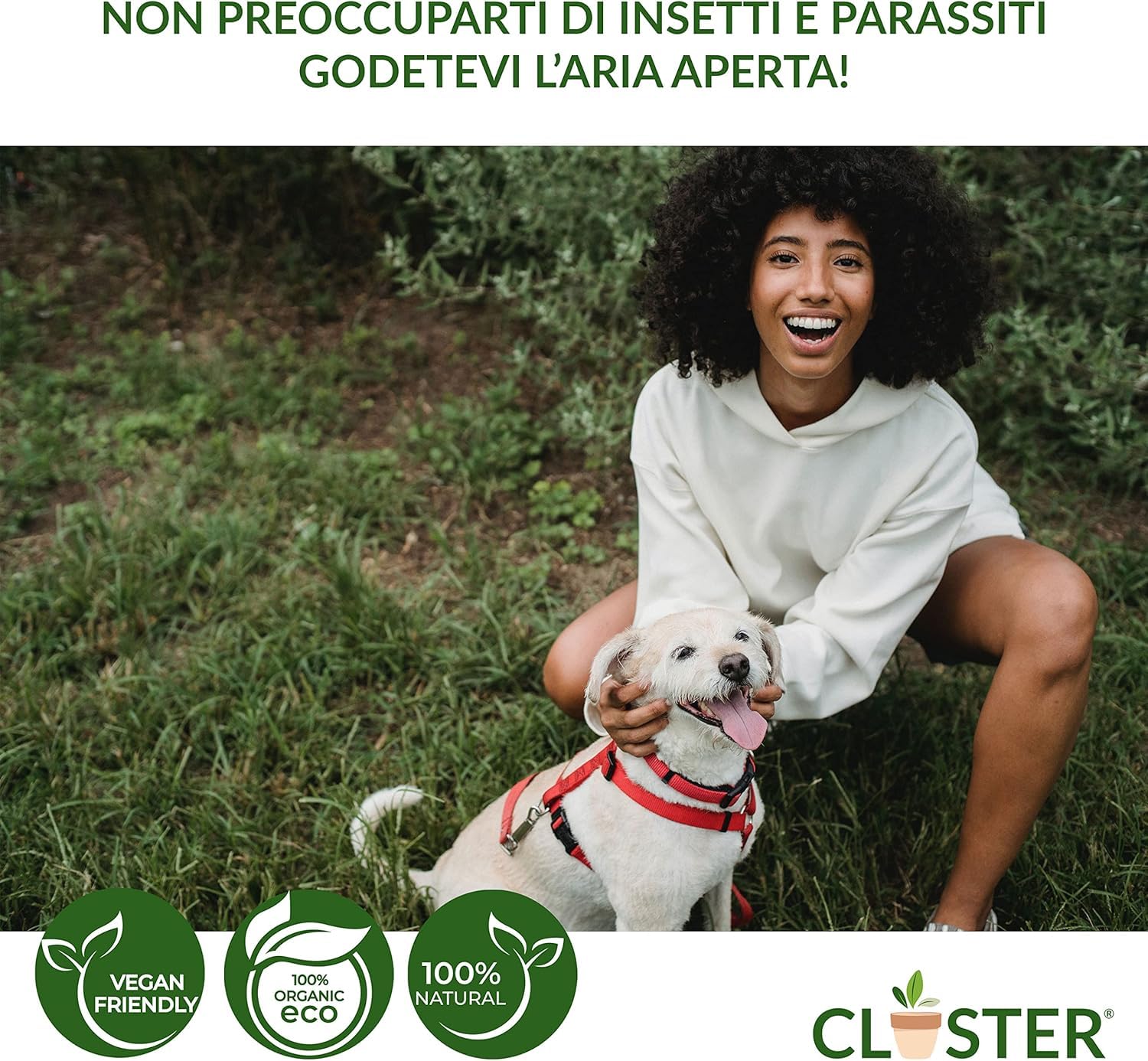 CLOSTER Neem Pet Protection 750 ML Antiparassitario Cani e Gatti - Olio di Neem Spray Pronto all’Uso - Repellente Zanzare Insetti Antipulci Contro Zecche Pulci Mosche Acari Pidocchi