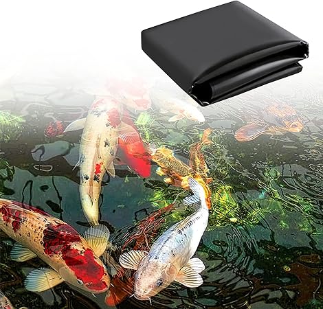 Image CLoook Pond Liner Pond Skins 0.2mm Thick Small Fish Pond Liners Rubber Pond Tarp for for Fountains, Waterfall & Water Gardens, Black