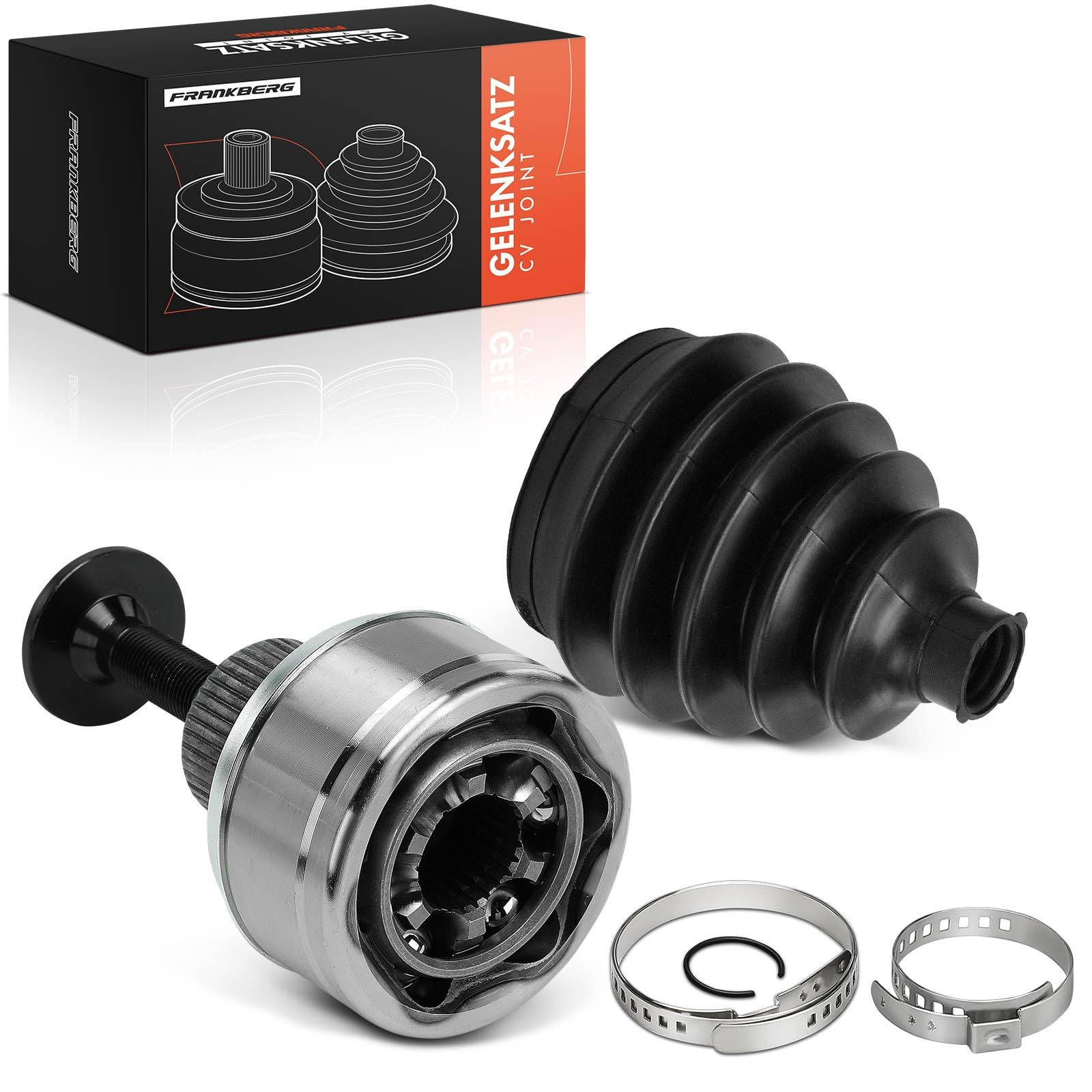 Frankberg Kit Giunti Semiasse lato ruota anteriore Compatibile con A4 8K2 1.8L 2.0L 2009-2015 A4 Allroad 8KH 2.0L 2009-2016 A5 8T3 2.0L 2011-2017 Q5 8RB 2.0L 2009-2017 Replace# 8R0498099