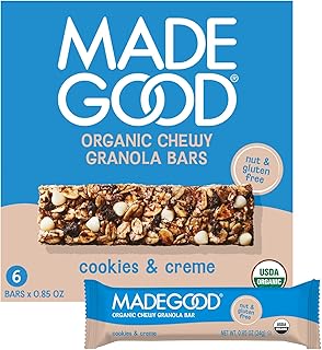 MadeGood Cookies & Crème Granola Bars, 6 Healthy Snack Bars, 0.85oz Each