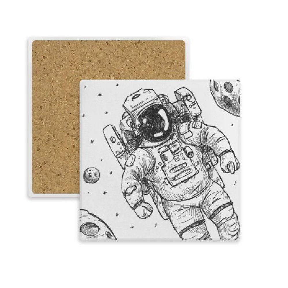 Astronaute carré Tasse Coaster en pierre pour vos soirées et bureaux