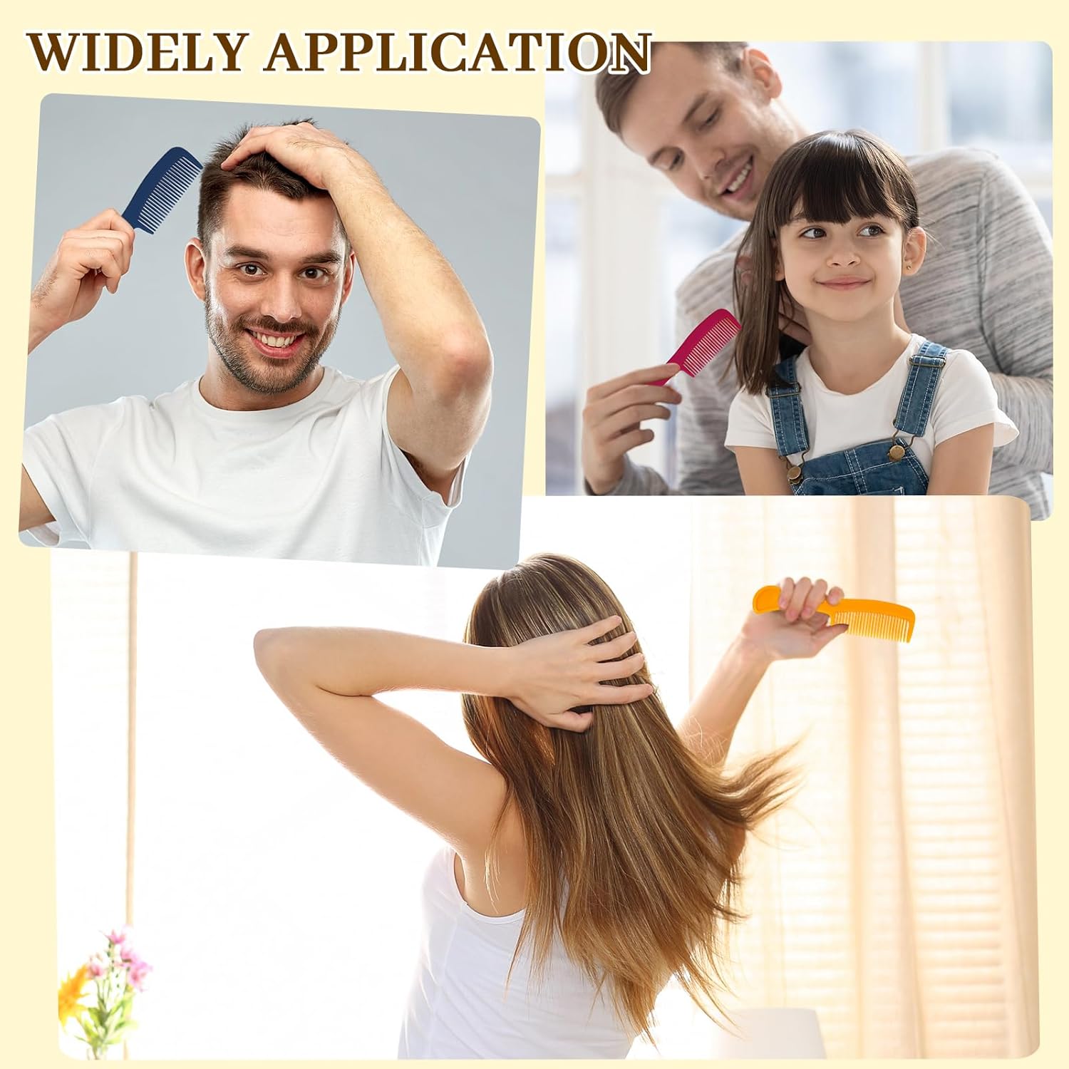 Combs Bulk Individually Wrapped Pocket Travel Hair Combs for Women, Men and Kids, Bulk Comb for Homeless Hotel Shelter Home Charity(purple, raspberry, yellow, blue, Pack of 100) - Image 5