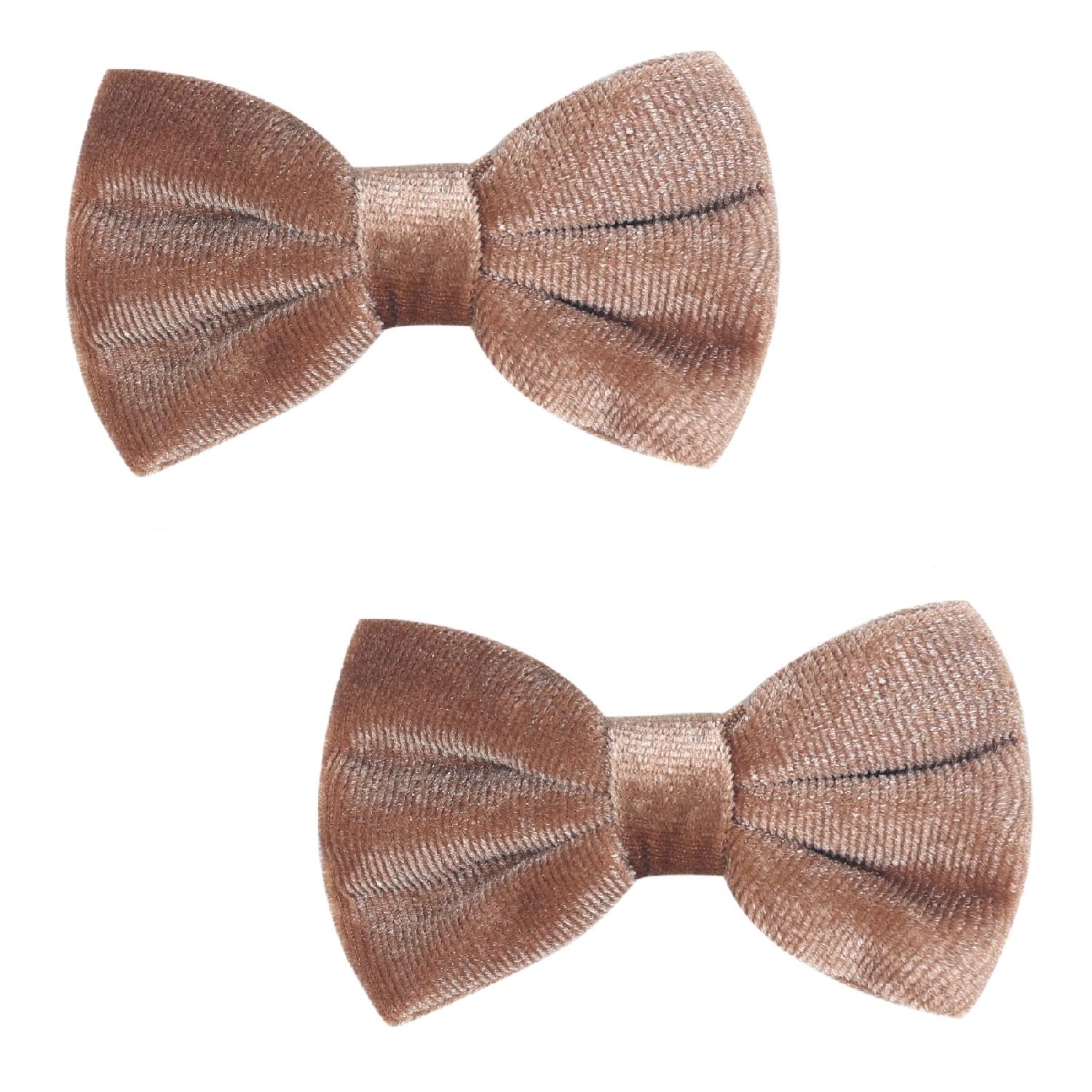 Love Fairy - Pinza para el pelo de terciopelo con lazo de 3.2 pulgadas, accesorio para el cabello con lentejuelas para niñas, adolescentes y mujeres (marrón claro)