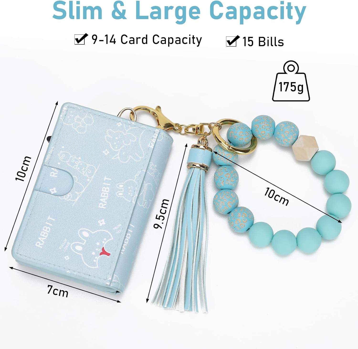 Wallet Women RFID Blocking Credit Card Holder Business Card Case Trifold Slim Wallet Wristlet with Key Chain PU Leather Holds 12 Cards Compact Small Coin Purse