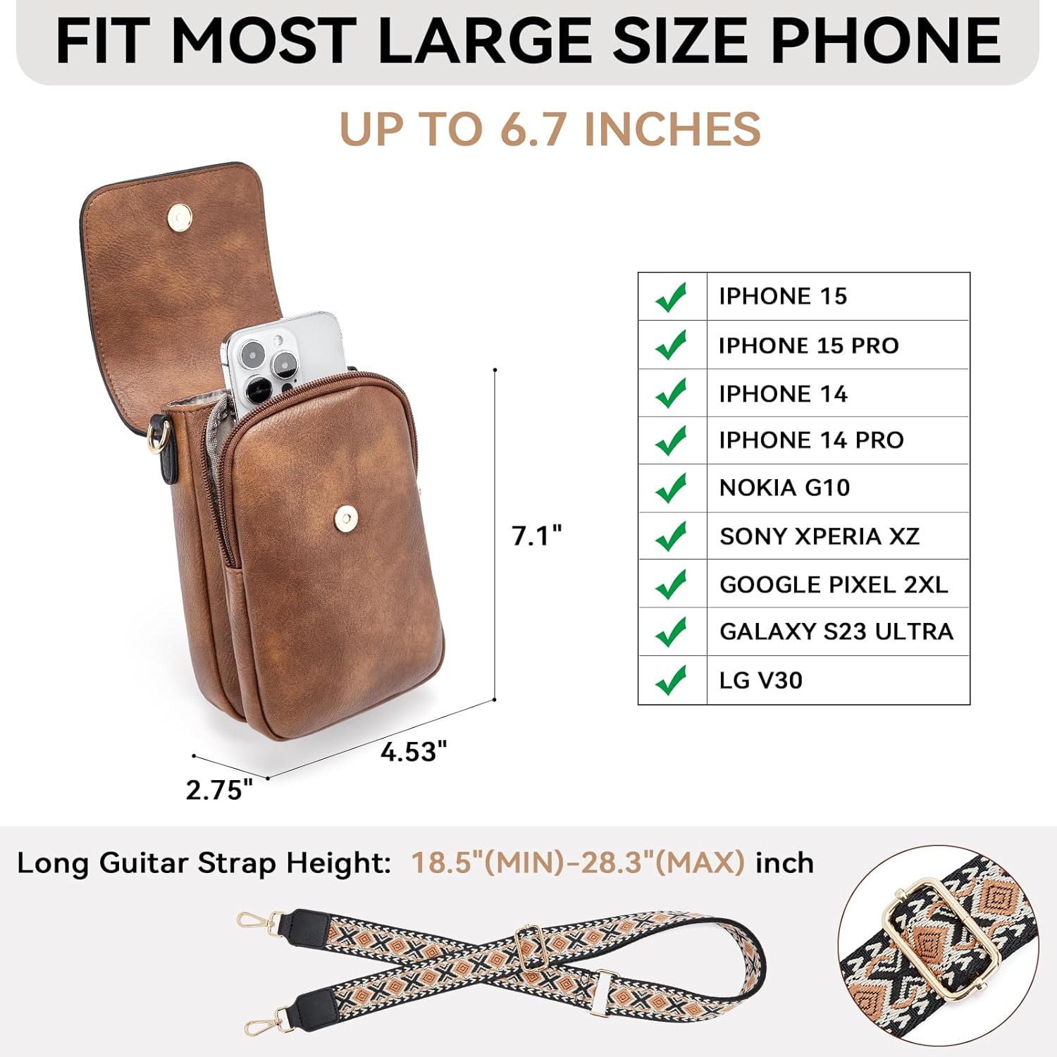 BOSTANTEN Small Crossbody Bags for Women Cell Phone Purse Leather Wallet Handbags with Card Slots - Image 3