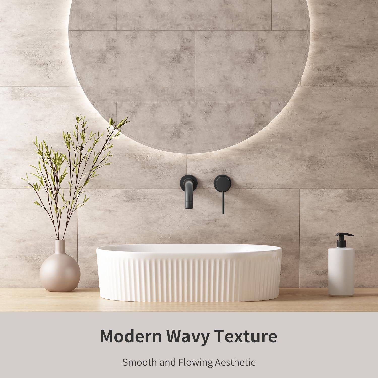 Oval Bathroom Sink Above Counter, OCEALAGOON 19″ x 12″ White Porcelain Vessel Sink, Modern Vanity Bowl Sink, Art Ceramic Wash Basin