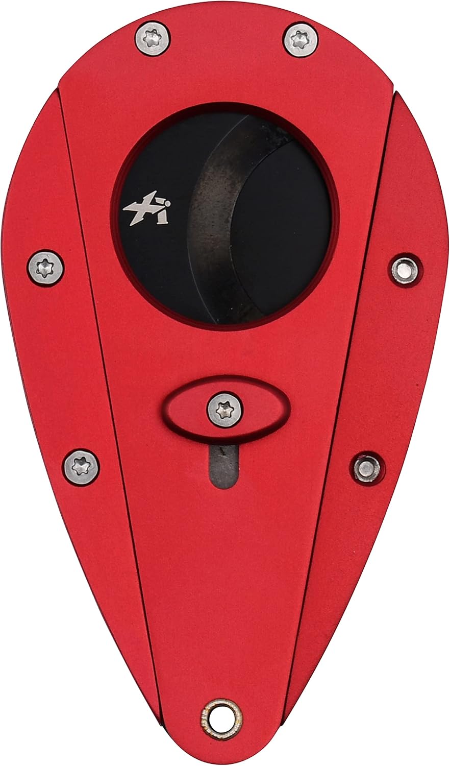 Xikar Xi1 Cigar Cutter, 440C Stainless Steel Blades with Rockwell HRC 57 Rating, 54 to 60 Ring Gauge, Double Guillotine Action, Red