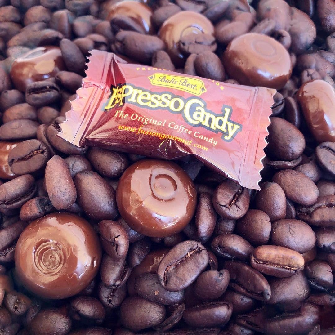 Bali's Best Espresso Candy, 5.3 Oz (Pack of 12), Individually Wrapped Hard Candy with Espresso Filled Center, Made with Real Sumatran Coffee, Halal