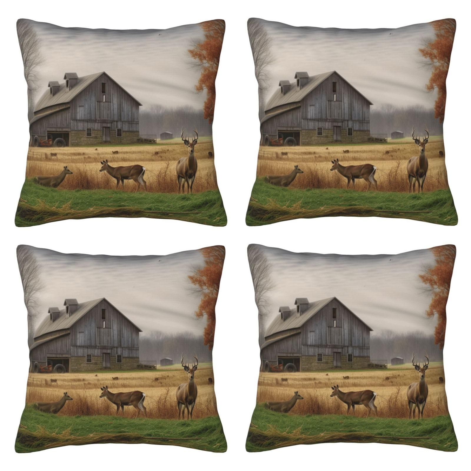Housses de coussin cerf style rustique pour décorer le salon et la chambre