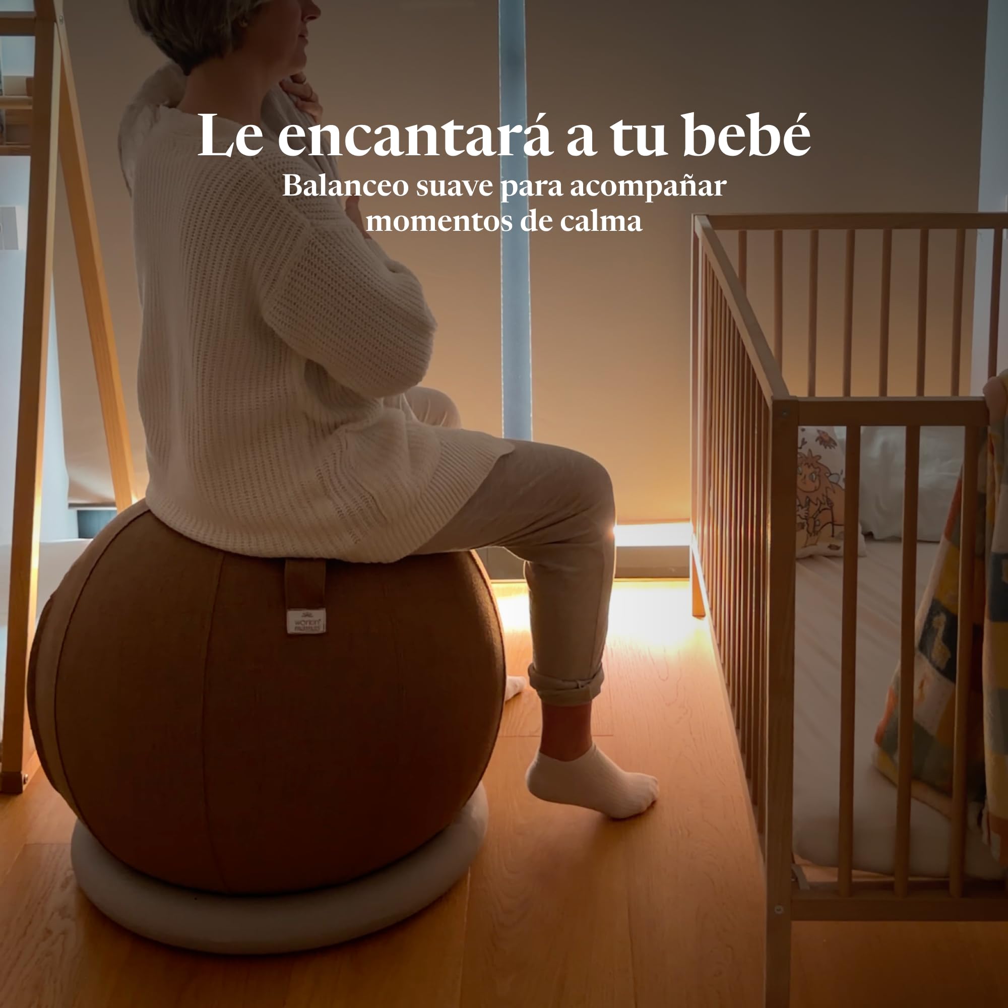 Genérico Workin' Mamas. Color Marrón Claro. Pelota de Pilates para Embarazadas. Pelota de Embarazo para Ejercicio Prenatal, Post Parto, Yoga, Fitness y Teletrabajo.