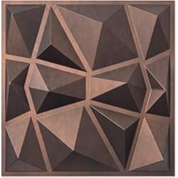 Muro Para Revestir Art3d Paneles decorativos de pared 3D en diseño de diamante, 12 x 12 pulgadas, cobre antiguo (paquete de 33)