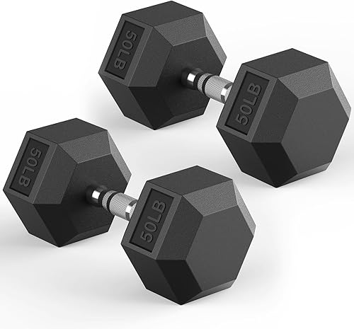 Juego de mancuernas hexagonales de 40 a 575 libras, mancuernas de ejercicio y fitness con revestimiento de goma, peso de mano para entrenamiento de