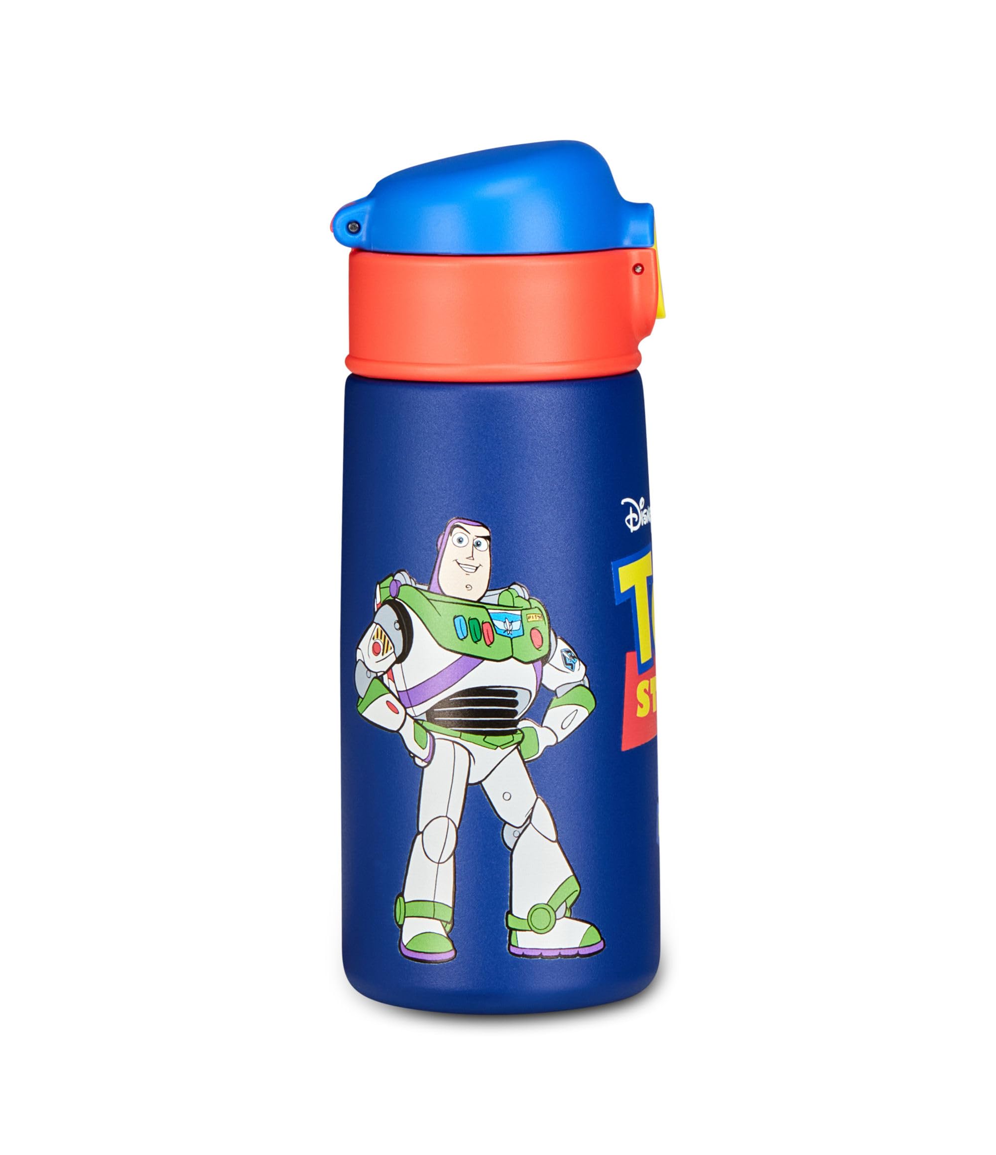 Seven Butelka na wodę Toy Story 5, niebieska, 460 ml, stal nierdzewna, bez BPA, szczelna, ciepła 12 h/zimno 24 h, szczelna, wielokrotnego użytku, szkoła, sport, podróż, dla dzieci, pomysł na prezent
