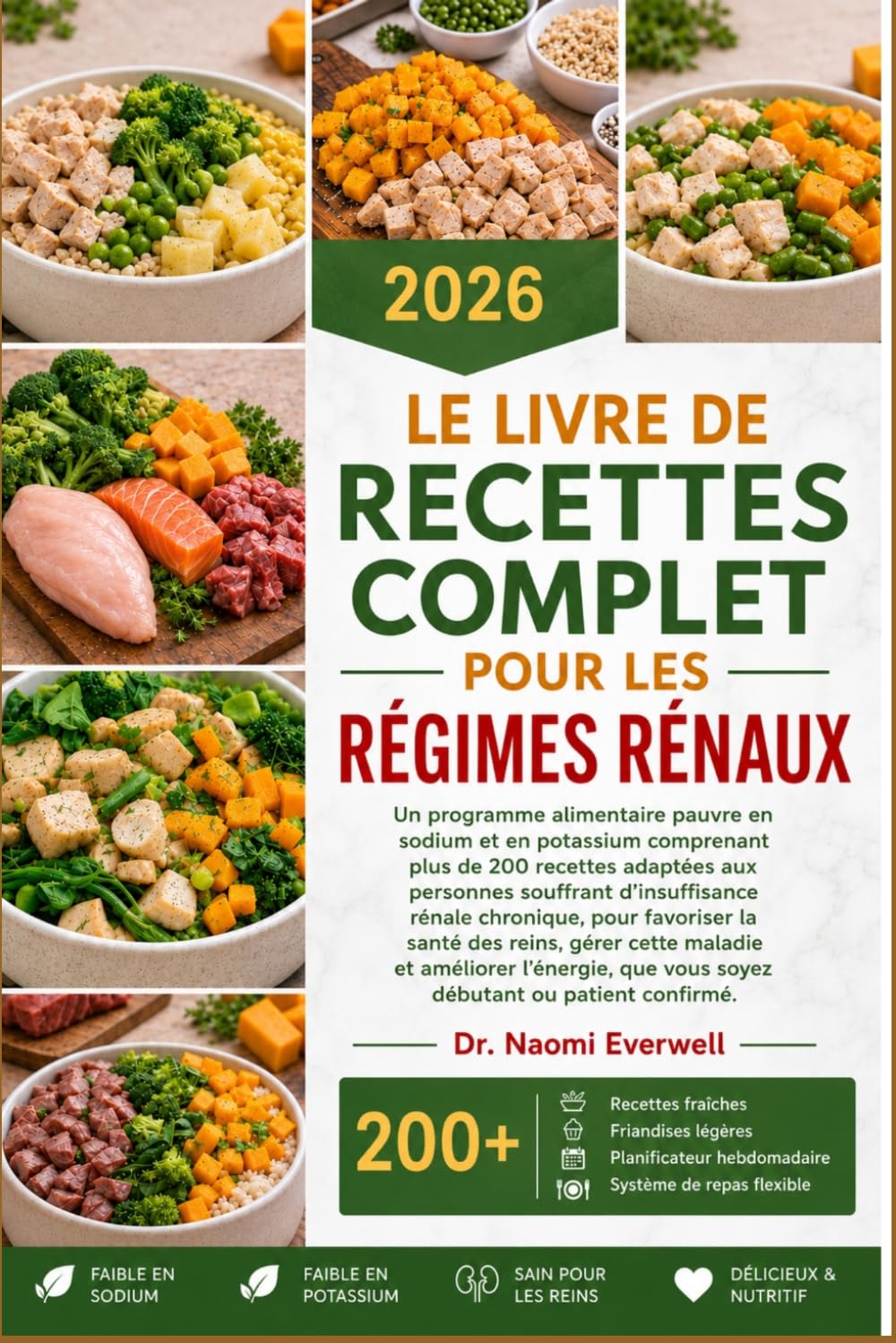 LE LIVRE DE RECETTES COMPLET POUR LES RÉGIMES RÉNAUX: Un programme alimentaire pauvre en sodium et en potassium comprenant plus de 200 recettes ... pour favoriser la santé des reins, gérer cett