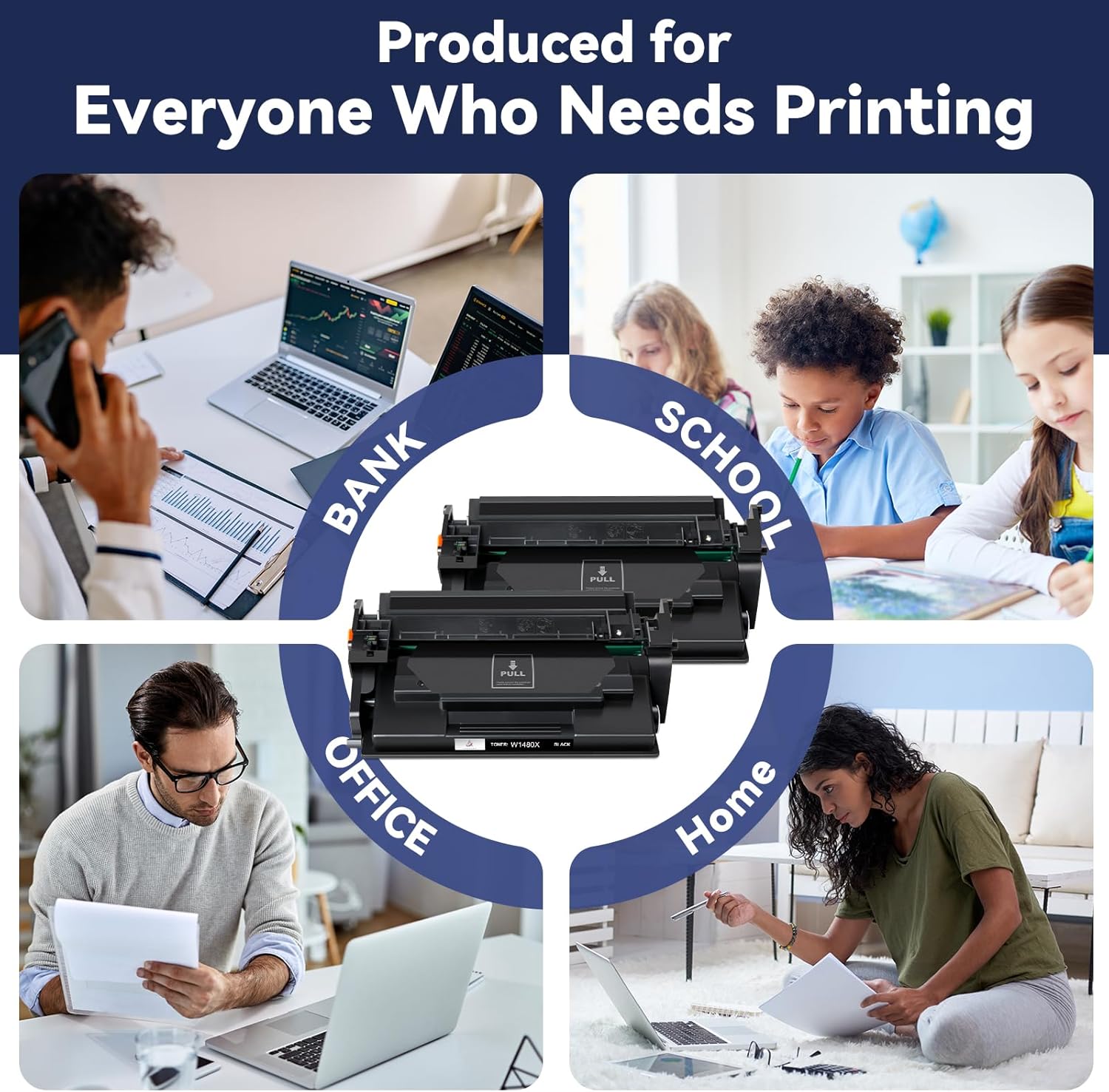 148X W1480X Black Toner Cartridge Compatible (with Chip) Replacement for hp 148A 148X Toner Works with HP Pro 4001n 4001dn 4001dw MFP 4101 4101fdw 4101fdn Printer Ink High-Yield (2-Pack)