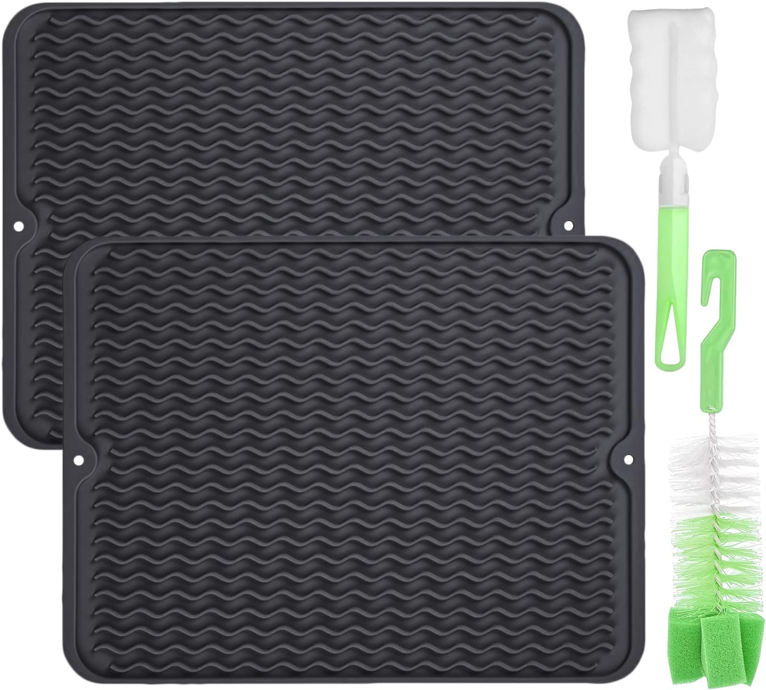 Tappetino Scolapiatti In Silicone 40x30cm - Antiscivolo, Resistente Al Calore, Grigio - Foto 3