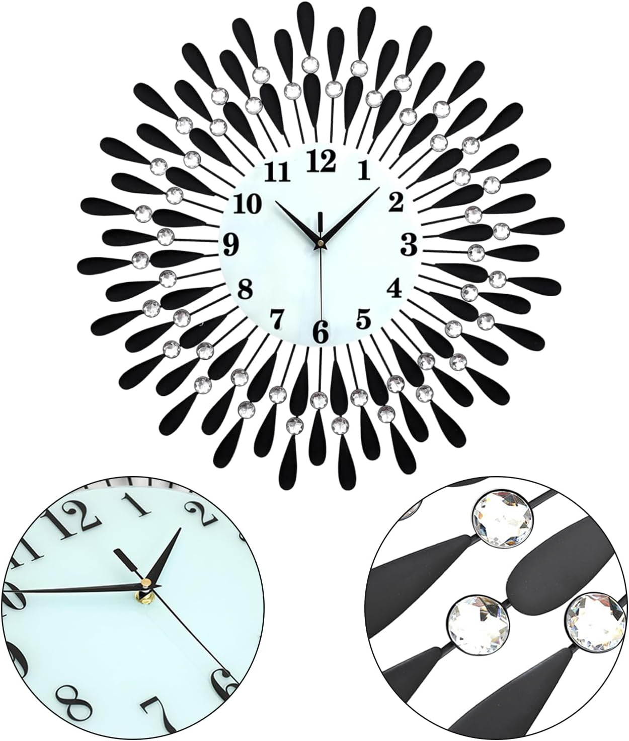 15In Wall Clock Silent Non, Modern Silent Non-Ticking Wall Clocks Simple Clock Decorative for Kitchen, Bedroom, Bathroom, Office, Living Room(Silver)