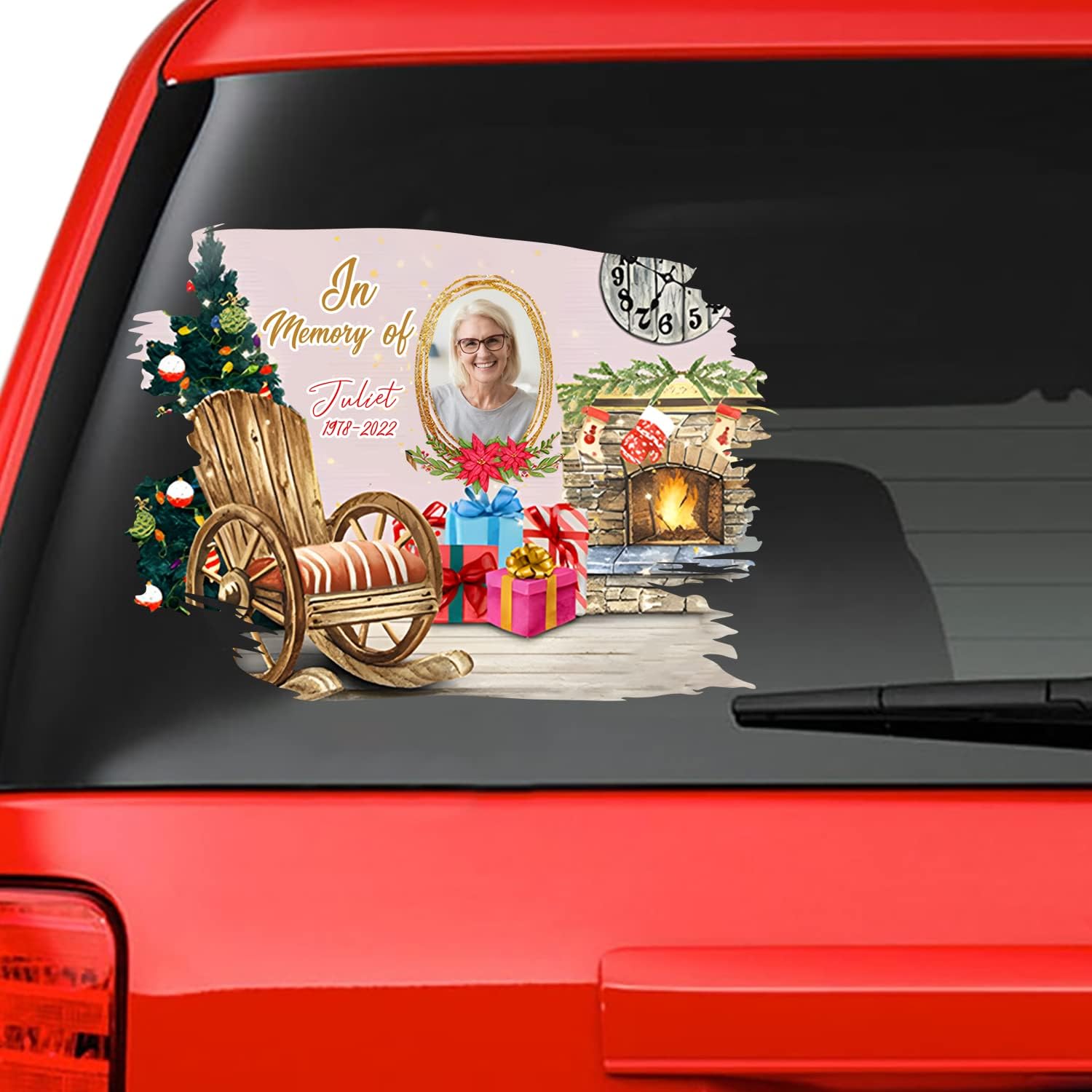 Memory Christmas Waterproof Window Decals for Home Wall Window Décor. Loss of Loved One Christmas Window Sticker Watercolor Memorial. Custom Memory Sticker: in Memory of CSM293, XXXL