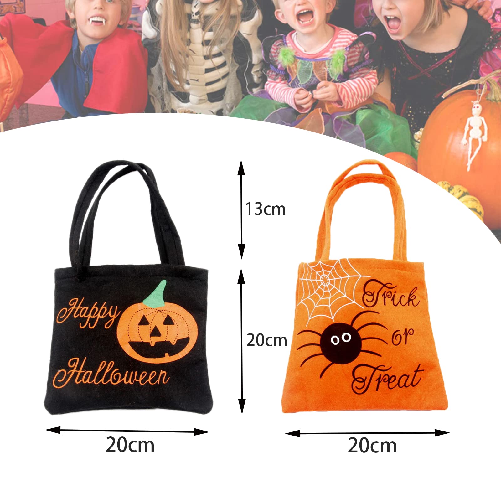 2 Buste Per Caramelle Di Halloween A Forma Di Zucca - Sacchetti Per Dolcetto O Scherzetto, Non Tessuto - 2