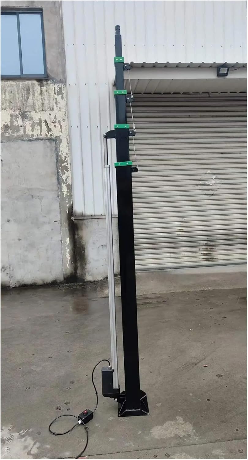 Hydraulic Telescopic Wire Rope Mast 5-12M With Hand/Electric Winch Solar LED Light Tower Camera Mount