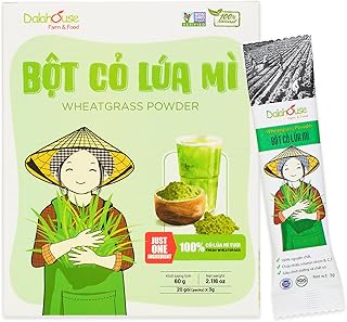 Dalahouse 100% Freeze-Dried Wheatgrass Powder, Pure Juice for Women & Men, Nutritional Vegetable Supplement, Healthy Drink Mix, Smoothie & Baking Ingredient (20 Sachets x 2.1 oz) - Pack of 1