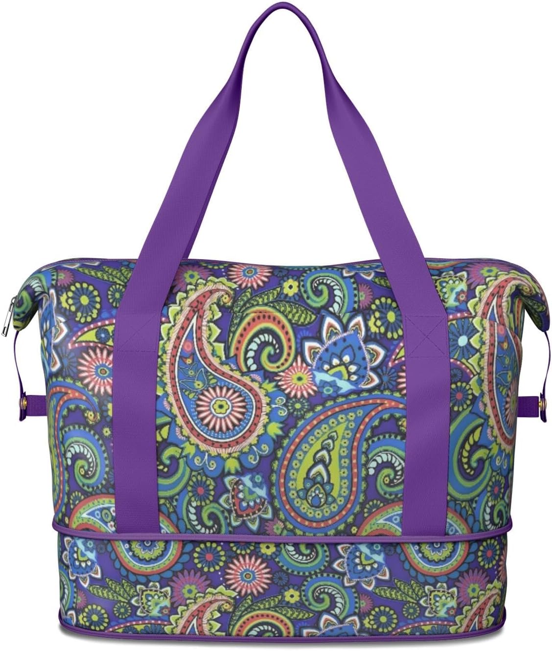 Expandable Travel Duffel Bags for Women Large - Gym Bag Waterproof Floral Weekender Beach Tote Carry on Bag with Luggage Sleeve for Spirit Airlines Personal Item Bag Overnight Mom Hospital Duffels