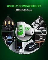 Vista 7 de EBL Paquete de 8 pilas recargables Ni-MH D de 10000 mAh, funda de batería incluida