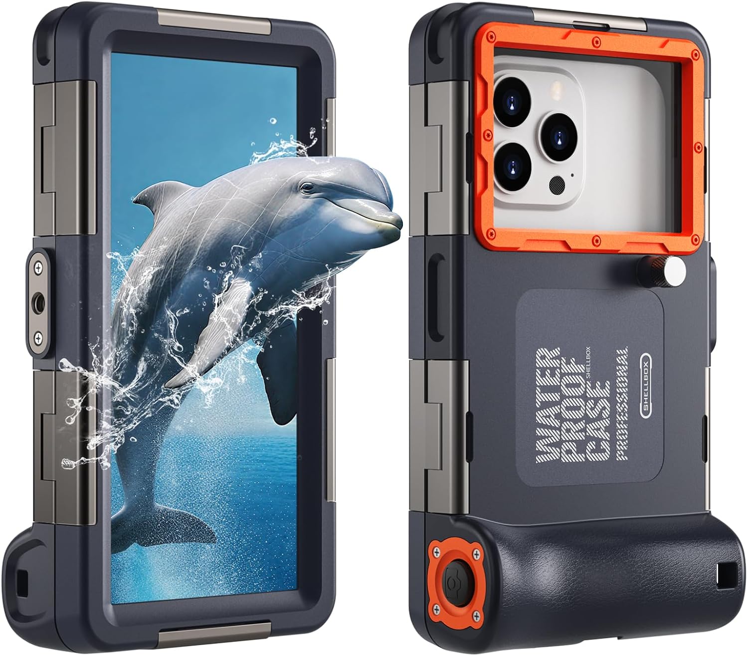 Latest Upgrade Universal Waterproof Phone Case for Snorkeling and Diving [50ft/15m] Underwater Phone Case for iPhone 17/16/15/14 Pro Max and Galaxy S25/S24/S23 Universal Underwater Photo & Video Orange