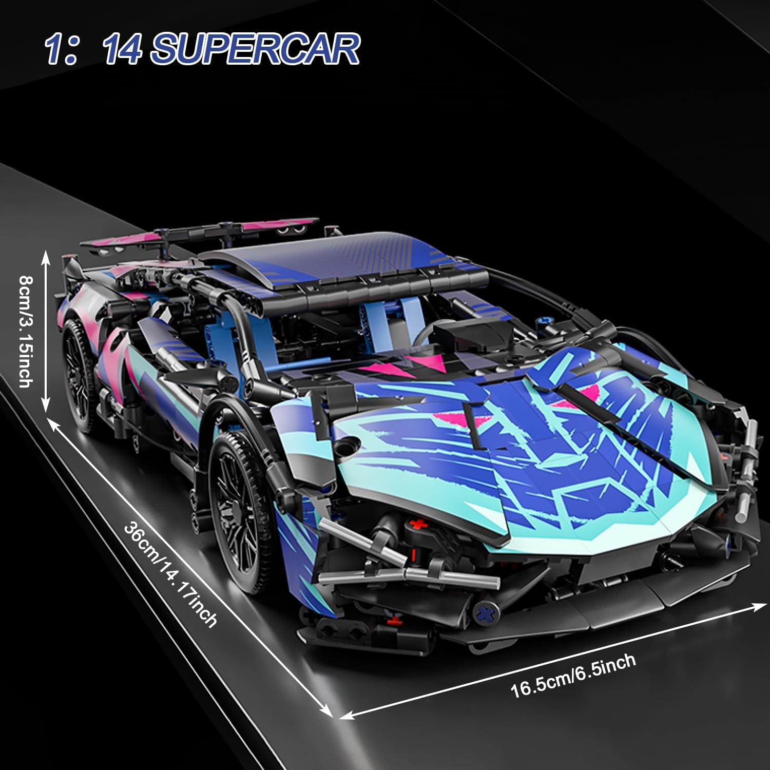 Chodia Sport Race Car Building Block Sets for Adults Boys,Remote Control APP Supercar Toys Kits with LED Lights 1:14 Collectible MOC Contruction Birthday Gift for Teens Age 8-12 12-16,14 14+(1314 PCS)