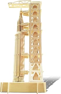 Puzzled 3D Puzzle Saturn V Rocket Wood Craft Construction Model Kit Fun Unique & Educational DIY Wooden Toy Assemble Model...