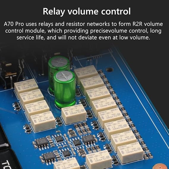 TOPPING A70 Pro Headphone Amp & Preamp 17000mWx2 Power Output, T'ang-ku-la Module, 147dB Dynamic Range, 8 Volume Memories, Precise R2R Volume Control, Low Distortion Output (A70PRO-Silver)