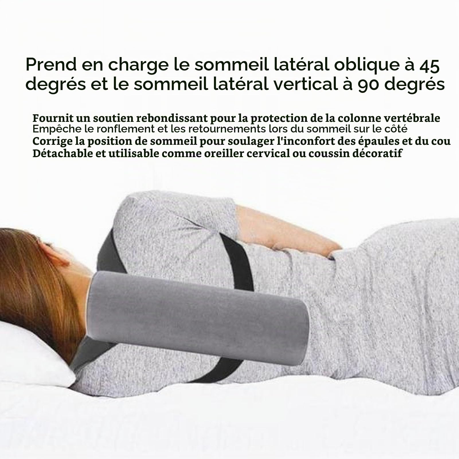 Sac à Dos de Couchage Latéral pour L'apnée du Sommeil, Oreillers Anti-ronflement, Position de Sommeil Latérale Anti-ronflement, Entraîneur pour la Position de Sommeil pour (S 40