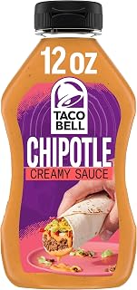 Taco Bell Creamy Chipotle Sauce 12oz Bottle - Creamy Spicy Flavor for Tacos, Burritos, Fajitas & More