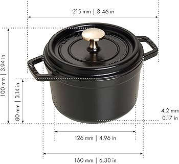 Amazon.com: STAUB Cast Iron Dutch Oven 1.25-qt Round Cocotte, Made