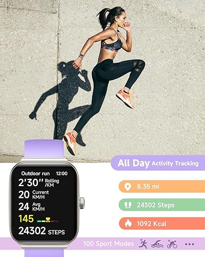 Miniatura 5 de TOOBUR Reloj inteligente para mujer con Alexa integrado, rastreador de actividad física de 1.95 pulgadas con respuestahacer llamadas, IP68