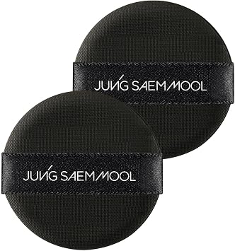 JUNG SAEM MOOL Cushion Puff | Natural Cover Puff for Smooth Fitting, Round Shape 2.1 Inch, Set 2pc