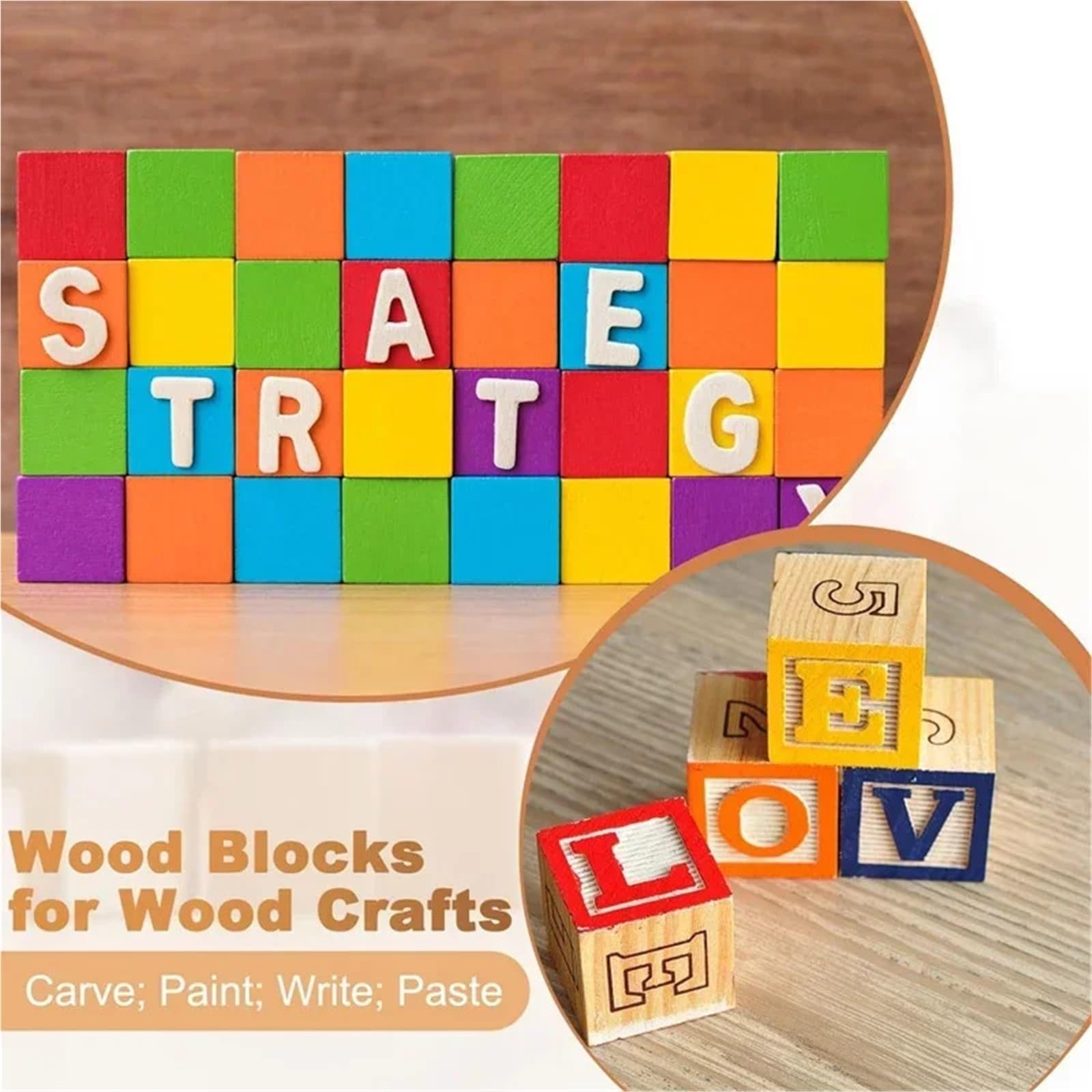 500 pezzi di cubi legno grezzi da 1 cm, blocchi quadrati naturale for progetti fai te, forniture artistiche for la decorazione della casa Per Hobby creativi