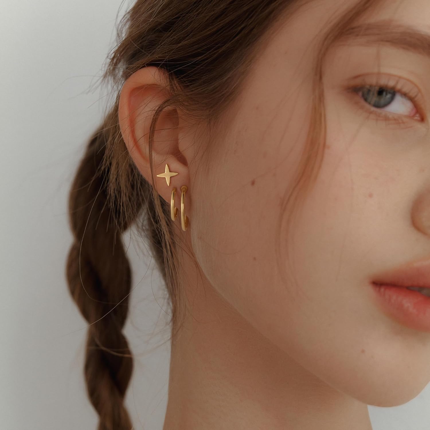 LOYATA Earring Stud Sets for Women 14K Gold Plated 925 Sterling Sliver Post Small Stud Earrings for Women Hypoallergenic Gold Trendy Jewelry for Women - Image 4