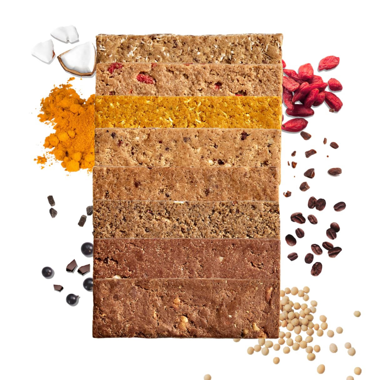 TZAMPAS® BIO Energieriegel · 15x40g Riegel in Rainbow Box · 8 Sorten Powerriegel im Probierset · Nachhaltige Sportriegel mit Superfoods für langfristige Energie · Vegan, Ohne Zucker (raffiniert)