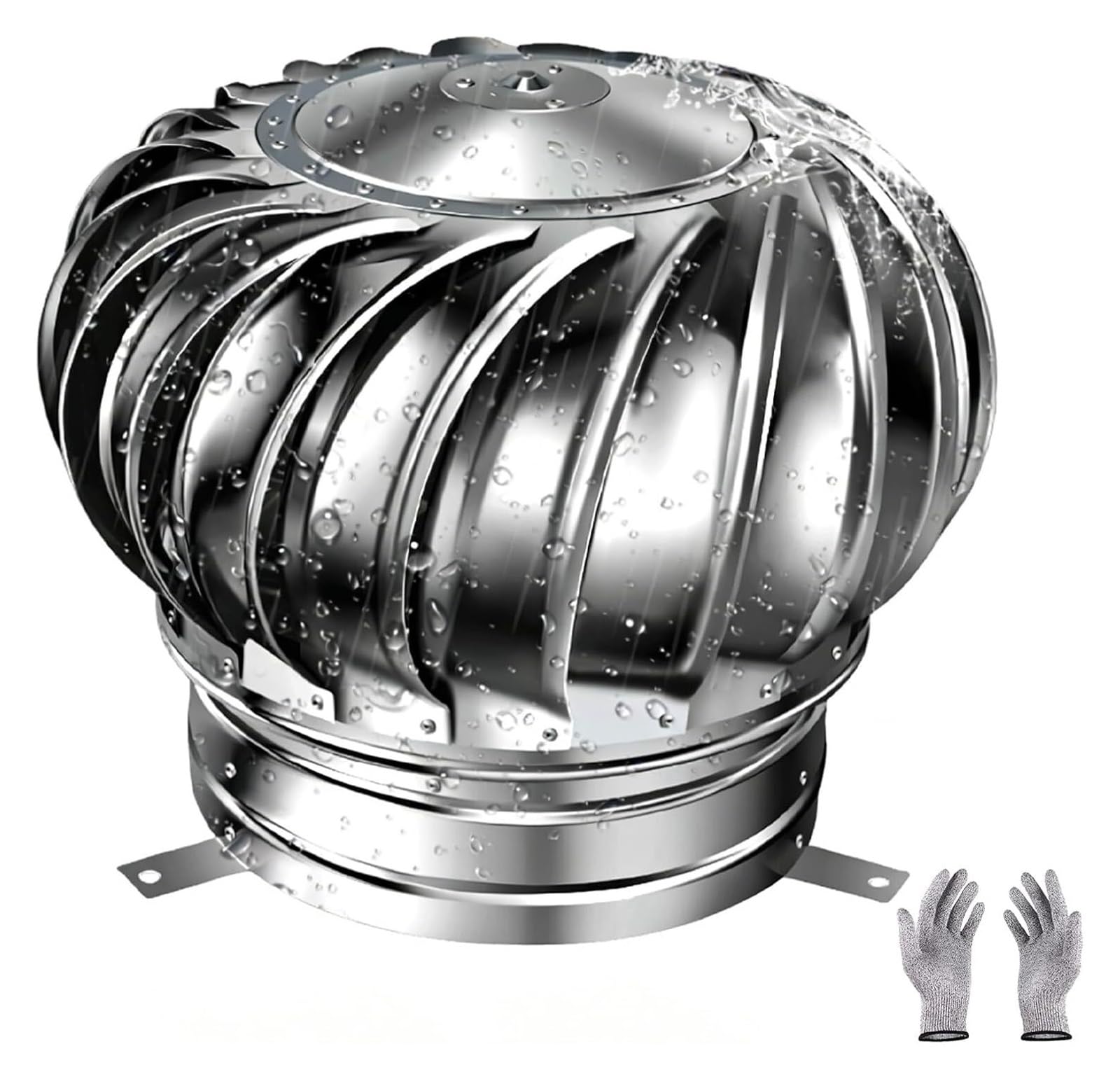 PBWERIGL Stainless Steel Roof Ventilator, 304 Stainless Steel Chimney Cowl Ventilator Round Roof Vent Rain Cap - 110-500mm(160mm/6.3in)