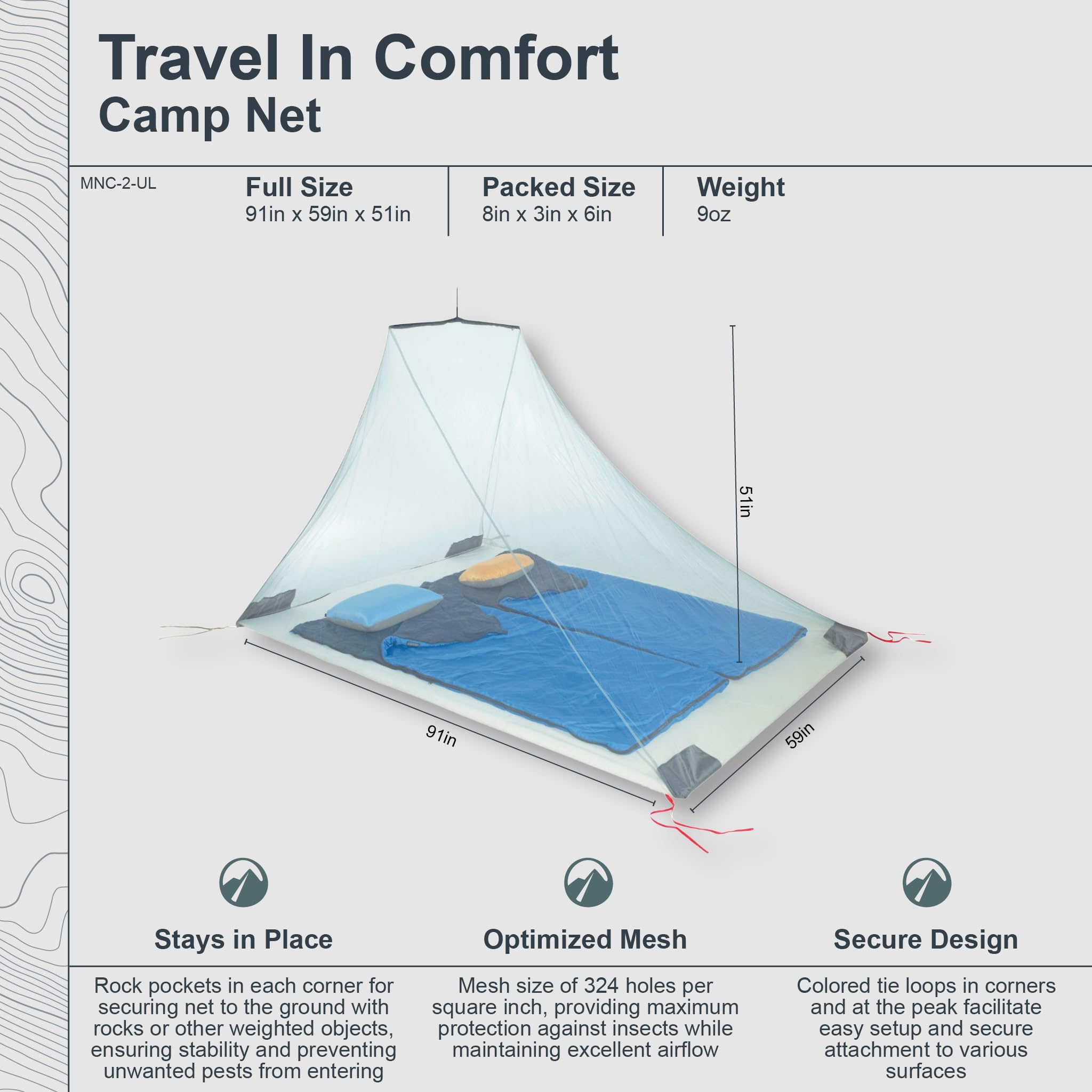 Cocoon Mosquito Outdoor Net Ultralight Double transparent/grün