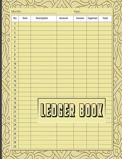 Ledger Book: Simple Accounting Ledger Book for Tracking your Income and Expenses - Bookkeeping and Small Business - Mandala Matte Finish Cover