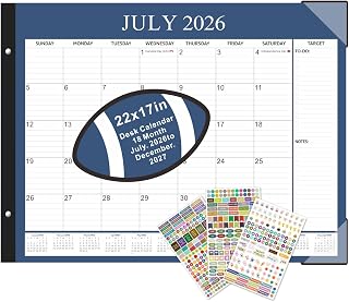 大型卓上カレンダー 2026-2027 22x17インチ 18か月