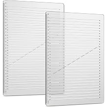 2 Pack Straight Line Writing Template, 11 Inch Calligraphy Guide Ruler with 0.35 Inch Spacing, Plastic Lettering and Handwriting Aid for Journals, Envelopes, Letters, Drawing and Lined Paper Practice